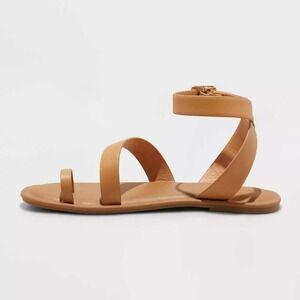 Universal Thread Sol Toe Loop Sandals Tan Size 8.5 Ankle Strap Comfort‎
